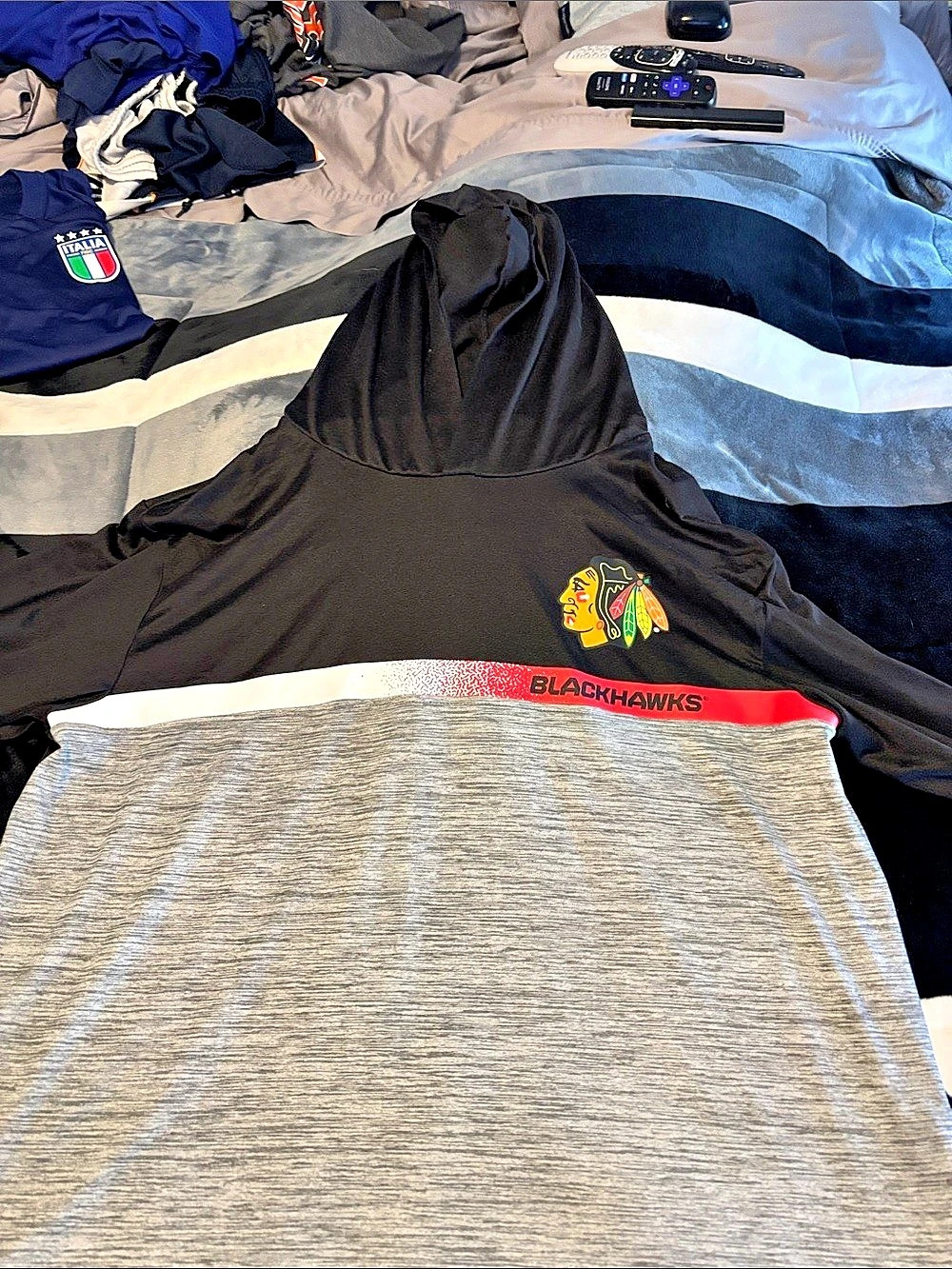 Fanatics Chicago Blackhawks Jersey Men's Black & Gray XL Like New